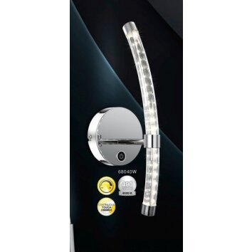 Globo HYPERION Wall Light chrome, 1-light source