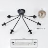 Gastor Ceiling Light black, 7-light sources
