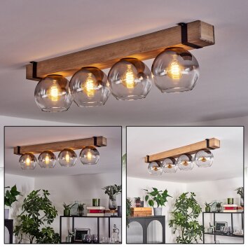 Montgomery Ceiling Light glass 15cm Ecru, black, 4-light sources