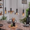 Classon Pendant Light Wood like finish, black, 4-light sources