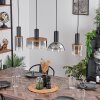 Classon Pendant Light Wood like finish, black, 4-light sources
