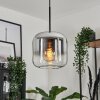 Lauden Pendant Light glass 20cm chrome, clear, Smoke-coloured, 1-light source