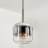Lauden Pendant Light glass 20cm chrome, clear, Smoke-coloured, 1-light source