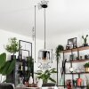 Lauden Pendant Light glass 25cm chrome, clear, Smoke-coloured, 1-light source