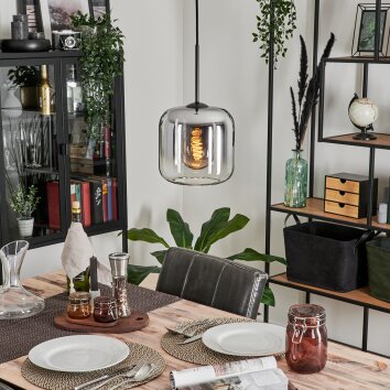 Lauden Pendant Light glass 20cm clear, Smoke-coloured, 1-light source