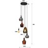 Tricolore pendant luminaire black, 5-light sources