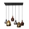 Tricolore pendant luminaire black, 6-light sources