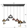 Tricolore pendant luminaire black, 7-light sources