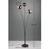 Reality SHELDON Floor Lamp black, 3-light sources