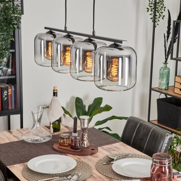 LAUDEN Pendant Light - glass clear, Smoke-coloured, 4-light sources