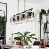 LAUDEN Pendant Light - glass chrome, clear, Smoke-coloured, 4-light sources
