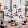 KOYOTO Pendant Light - glass chrome, clear, Smoke-coloured, 8-light sources