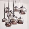 KOYOTO Pendant Light - glass chrome, Smoke-coloured, 8-light sources