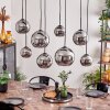 KOYOTO Pendant Light - glass chrome, Smoke-coloured, 8-light sources