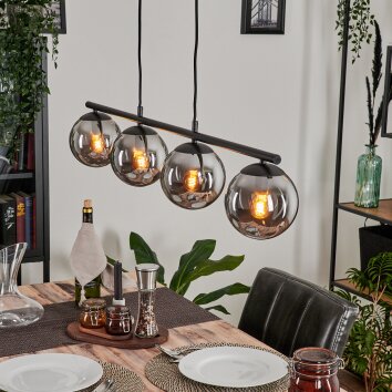 GASTOR Pendant Light Smoke-coloured, 4-light sources