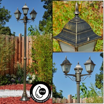 NAOFE Lamp Post gold, black, 3-light sources