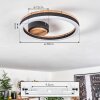 CASCADA Ceiling Light LED brown, Wood like finish, black, 1-light source