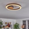 CASCADA Ceiling Light LED brown, Wood like finish, black, 1-light source