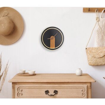 Globo UHR wall lamp LED black, 1-light source