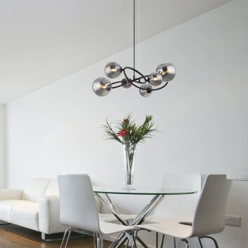 Globo RIHA Pendant Light LED black, 6-light sources