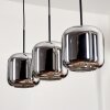 LAUDEN Pendant Light - glass chrome, Smoke-coloured, 3-light sources