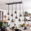KOYOTO Pendant Light - glass chrome, Smoke-coloured, 8-light sources