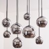 KOYOTO Pendant Light - glass chrome, Smoke-coloured, 8-light sources