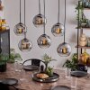 KOYOTO Pendant Light - glass chrome, clear, Smoke-coloured, 6-light sources