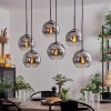 KOYOTO Pendant Light - glass chrome, clear, Smoke-coloured, 6-light sources