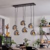 KOYOTO Pendant Light - glass chrome, clear, Smoke-coloured, 6-light sources
