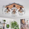 KOYOTO Ceiling Light - glass Ecru, black, 4-light sources