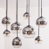 KOYOTO Pendant Light - glass chrome, clear, Smoke-coloured, 8-light sources