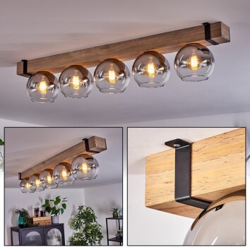 MONTGOMERY Ceiling Light - glass Ecru, black, 5-light sources