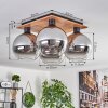 KOYOTO Ceiling Light - glass Ecru, black, 4-light sources