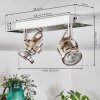 YOMETCHEN Ceiling Light LED matt nickel, 2-light sources