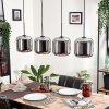 LAUDEN Pendant Light - glass chrome, Smoke-coloured, 4-light sources