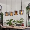 LAUDEN Pendant Light - glass chrome, Smoke-coloured, 4-light sources