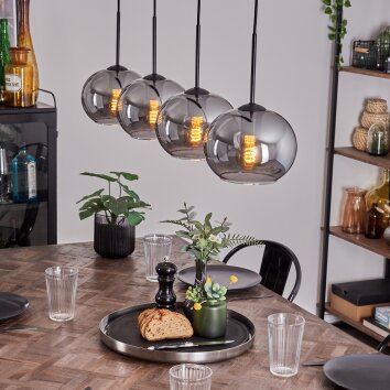 APEDO Pendant Light - glass Smoke-coloured, 4-light sources