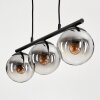 GASTOR Pendant Light - glass chrome, clear, Smoke-coloured, 3-light sources