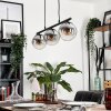 GASTOR Pendant Light - glass chrome, clear, Smoke-coloured, 3-light sources