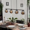 GASTOR Pendant Light - glass chrome, Smoke-coloured, 4-light sources