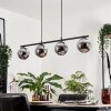 GASTOR Pendant Light - glass chrome, Smoke-coloured, 4-light sources