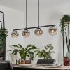 GASTOR Pendant Light - glass chrome, clear, Smoke-coloured, 4-light sources
