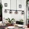 GASTOR Pendant Light - glass chrome, clear, Smoke-coloured, 4-light sources