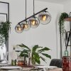 GASTOR Pendant Light - glass chrome, clear, Smoke-coloured, 4-light sources