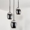 VEVINO Pendant Light - glass chrome, Smoke-coloured, 3-light sources