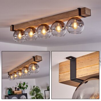 MONTGOMERY Ceiling Light - glass Ecru, black, 5-light sources