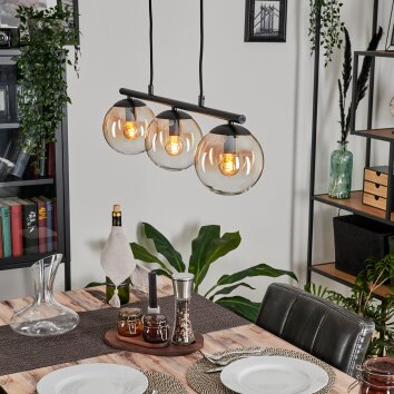 GASTOR Pendant Light - glass Amber, clear, 3-light sources