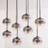 APEDO Pendant Light - glass clear, Smoke-coloured, 8-light sources