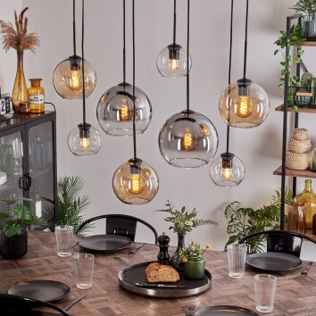 KOYOTO Pendant Light - glass Amber, clear, Smoke-coloured, 8-light sources
